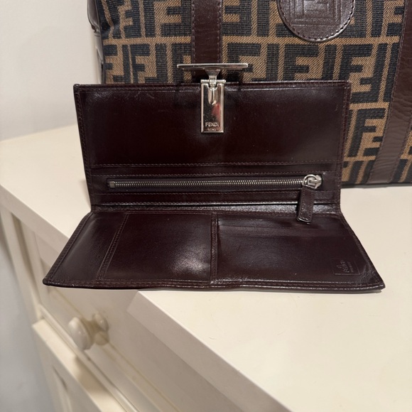 Fendi Zucca Vintage Top handle Boston Bag / Wallet bundle- Bag With COA - Picture 4 of 17